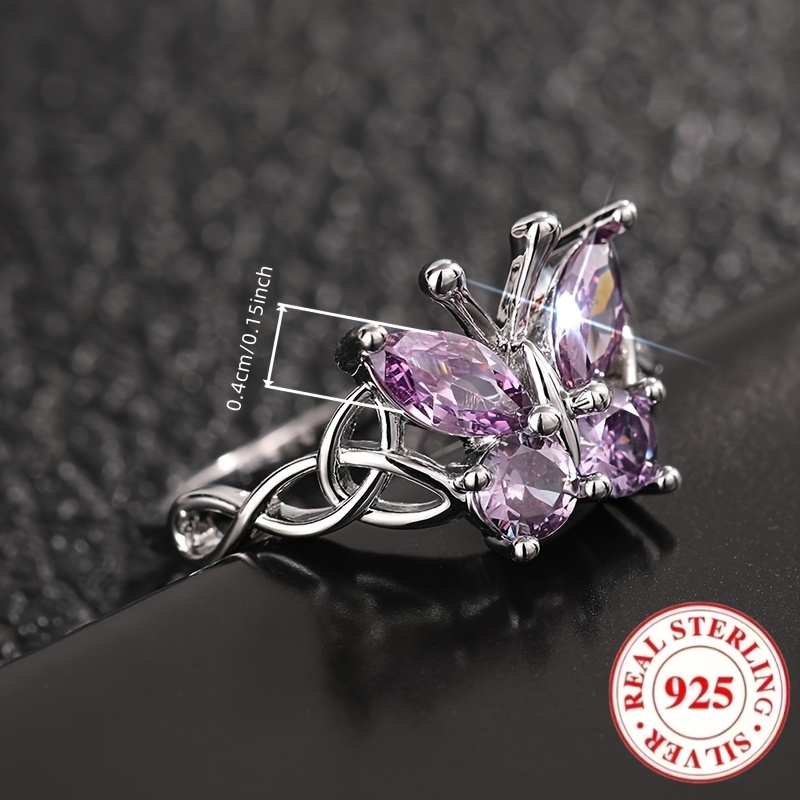 Vintage Style Butterfly Ring with Cubic Zirconia